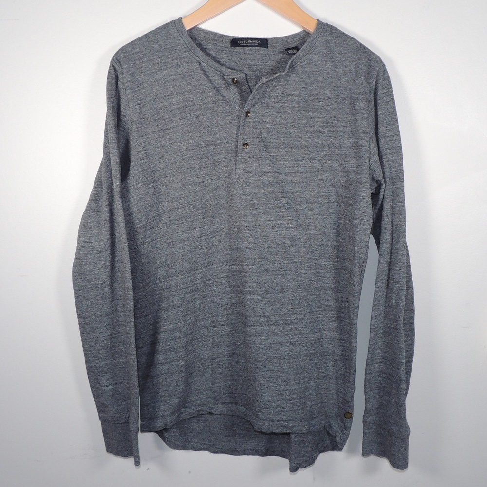 Scotch & Soda | Heather Gray Grandad Shirt
